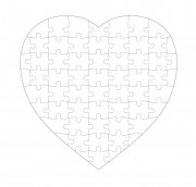 Пазл - картонный в форме сердца 190х175мм (75 элементов)