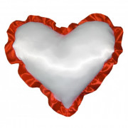 Подушка в форме сердца с красными рюшами